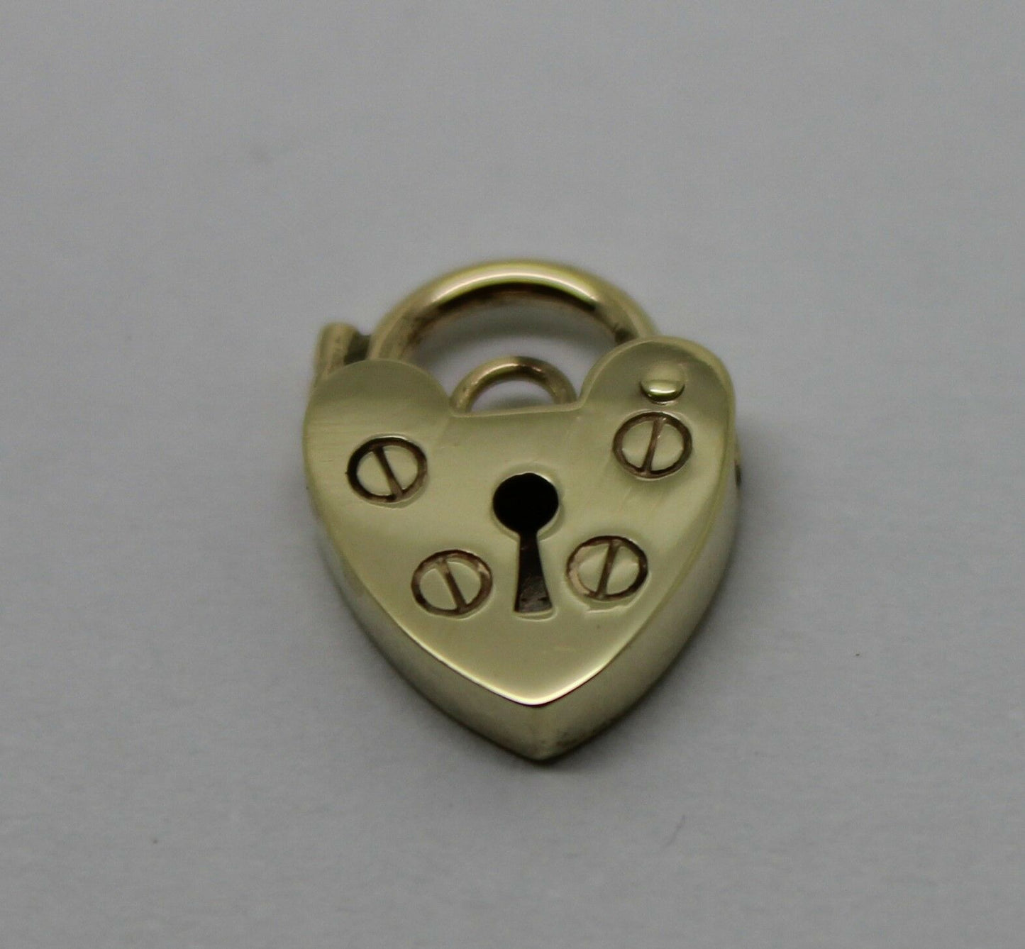 Genuine Small 9.5mm 9ct Yellow or Rose Gold Screw Heart Pendant Padlock