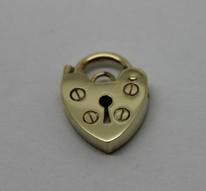 Genuine Small 9.5mm 9ct Yellow or Rose Gold Screw Heart Pendant Padlock