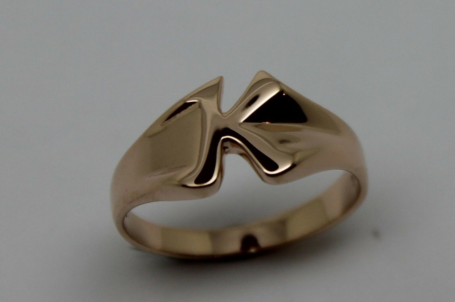 Genuine Solid 9ct 9K Yellow Or Rose Or White Gold 375 Large Initial Ring K