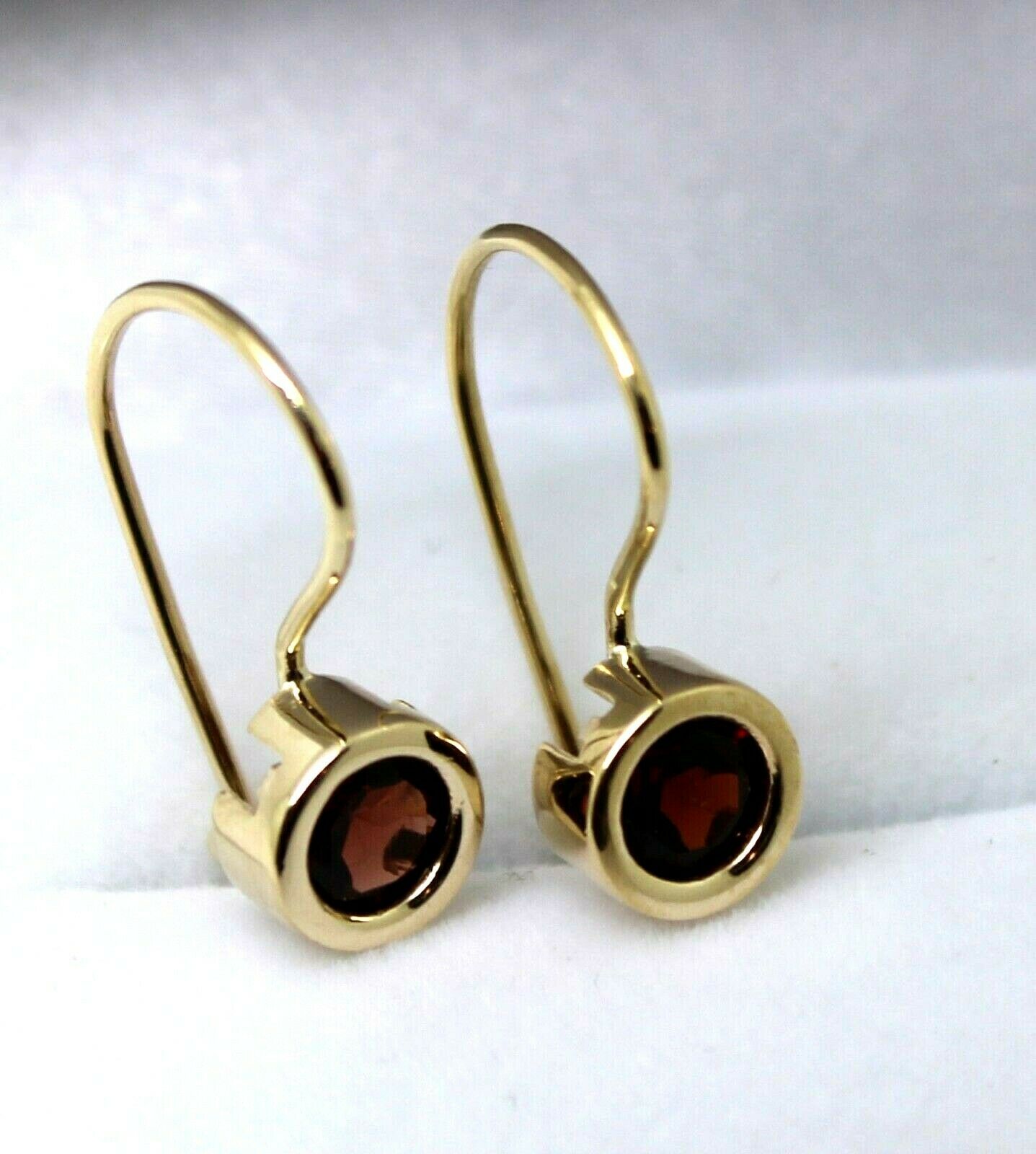 Genuine 9ct Yellow, Rose or White Gold Red Stone Solitaire Earrings
