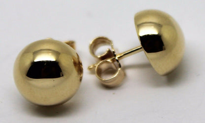 Genuine 9ct 9K 375 Solid Yellow, Rose or White Gold 10mm Stud Half Ball Earrings