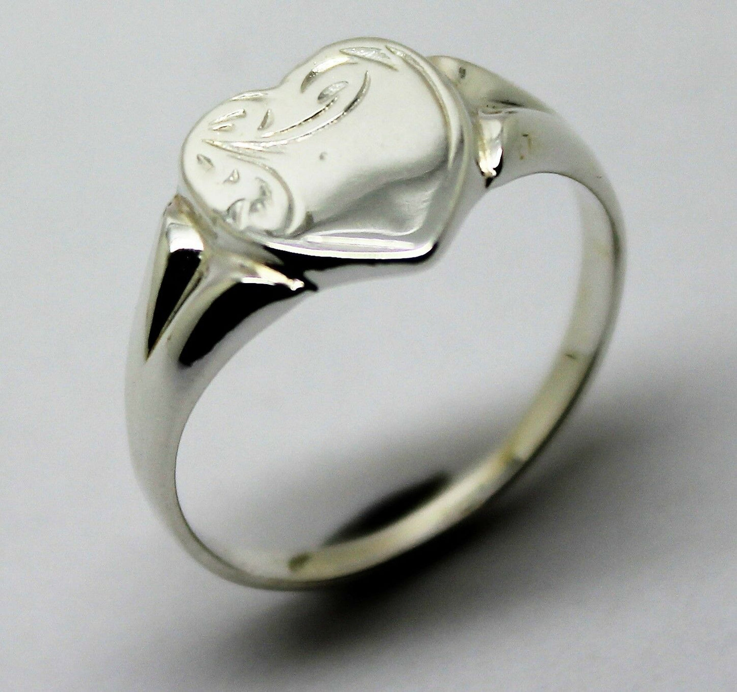 Kaedesigns, New Genuine Large Sterling Silver Heart Signet Ring - Choose your size