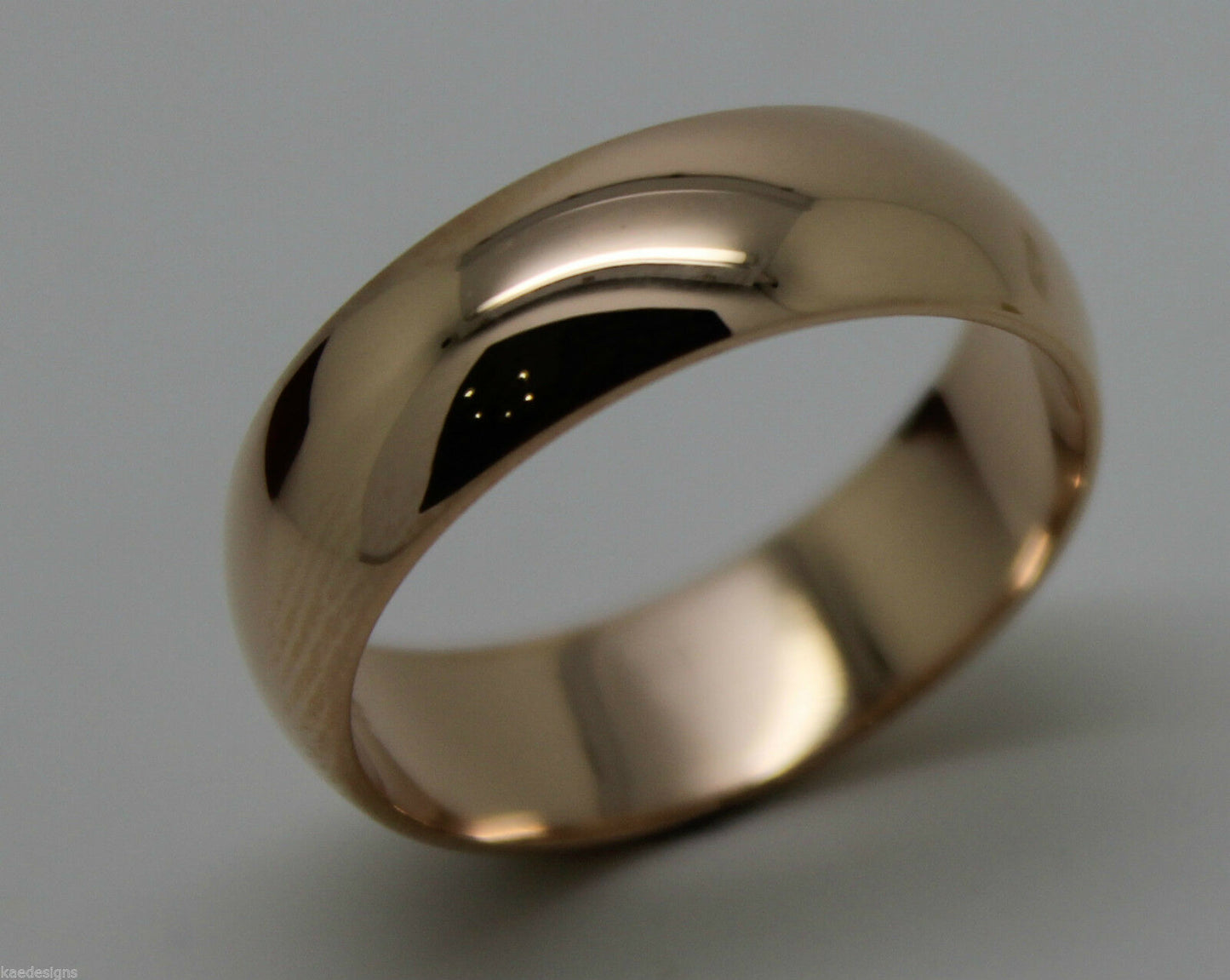 Kaedesigns 6mm Genuine Solid 9ct Rose Gold Wedding Band Ring Size N/7 To Z+4/15