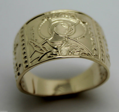 Genuine Solid 9ct 9k 375 White Or Rose Or Yellow Gold St Saint Catherine Ring