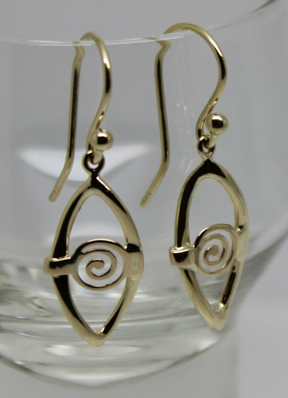 Kaedesigns New 9ct 9k Yellow, Rose or White Gold Dangle Drop Evil Eye Amulet Earrings