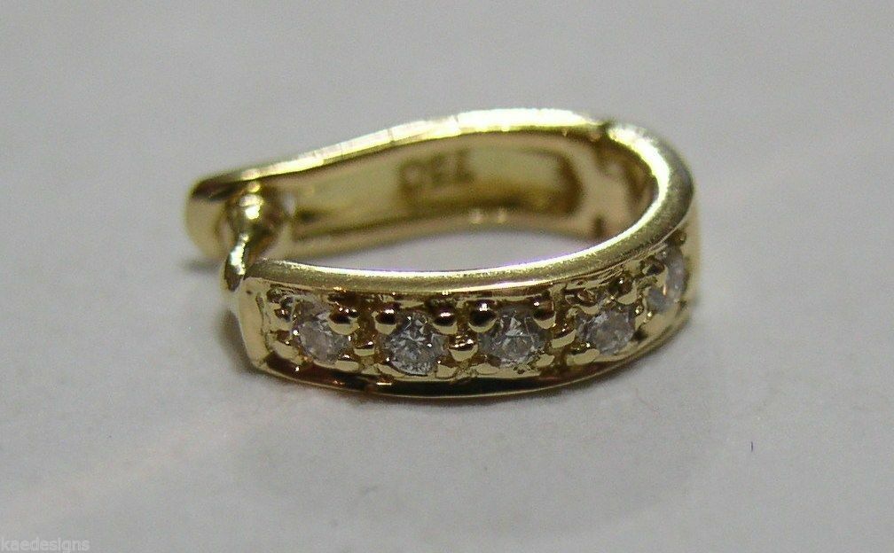 Genuine 18ct White Or Yellow Gold 750 Diamond 10mm Enhancer Bail Clasp