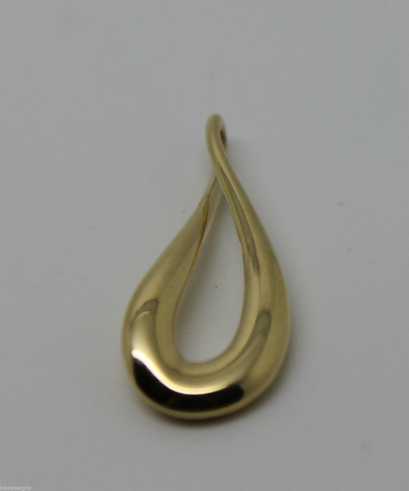 Kaedesigns Genuine 9ct 9K 375 Yellow or Rose or White Gold Large Tear Drop Pendant