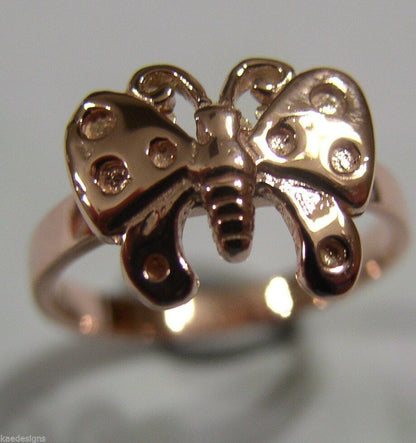 Genuine Solid 9ct White Or Rose Or Yellow Gold Butterfly Ring Choose Size