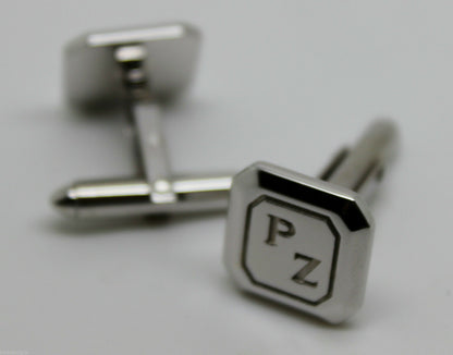 Genuine 9ct 9K Full Solid Custom Made Heavy Engraved Cufflinks White Gold