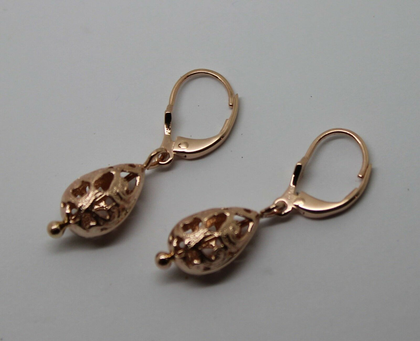 Genuine 9ct 9k 375 Yellow, Rose or White Gold Teardrop Earrings Continental Clip Hooks