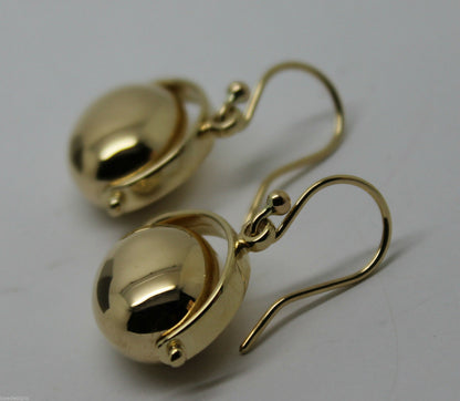 Genuine 9ct Yellow Or White Or Rose Gold 375 Heavy Large Oval Spinner Earrings