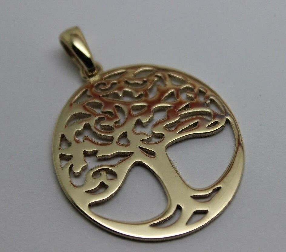Genuine Heavy Solid 9ct Yellow Or Rose Or White Gold Tree Of Life Med/Large Pendant