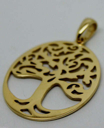 Genuine Heavy Solid 9ct Yellow Or Rose Or White Gold Tree Of Life Med/Large Pendant