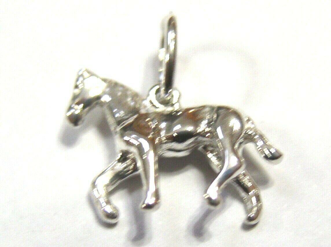 Genuine 9ct Yellow or Rose or White Gold Small 3D Horse Pendant or Charm