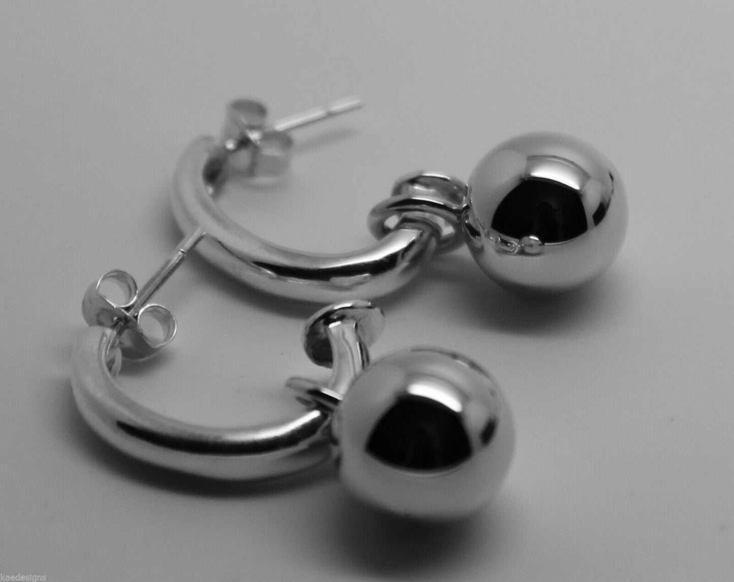 Kaedesigns Genuine New Sterling Silver 925 Ball Stud Earrings & Butterfly Backs