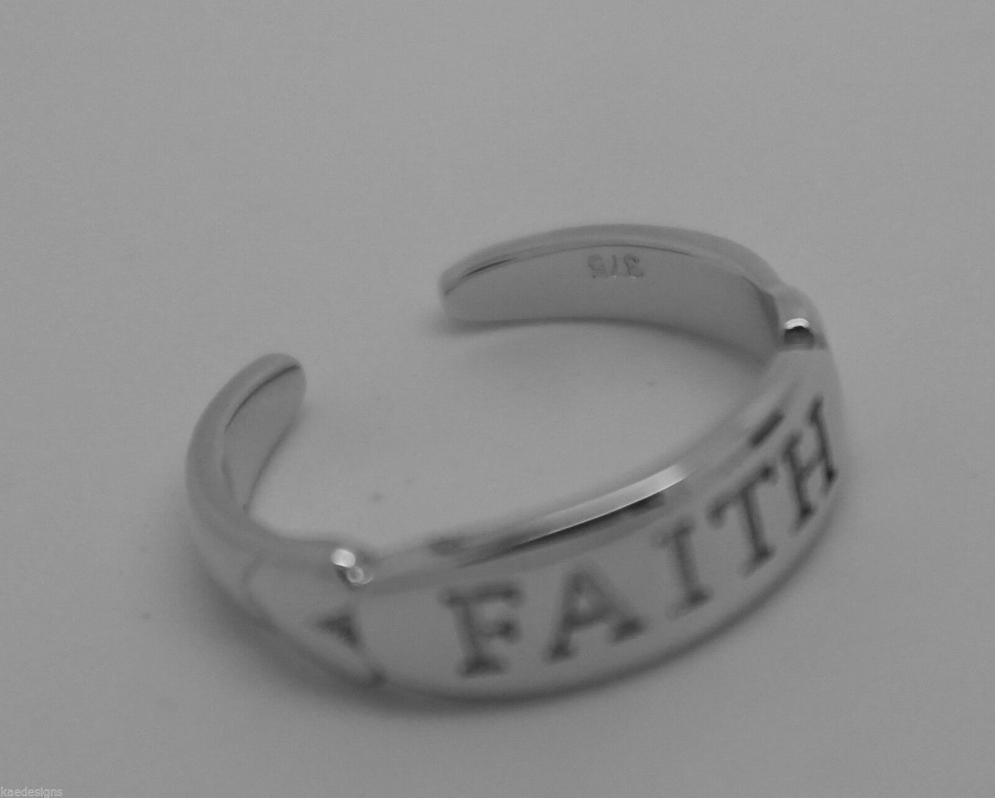 Kaedesigns, Genuine New Solid Sterling Silver 925 Faith Toe Ring