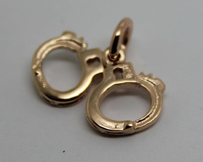 Kaedesigns, 9ct 9k Yellow or Rose or White Gold 375 Handcuffs Charm Or Pendant