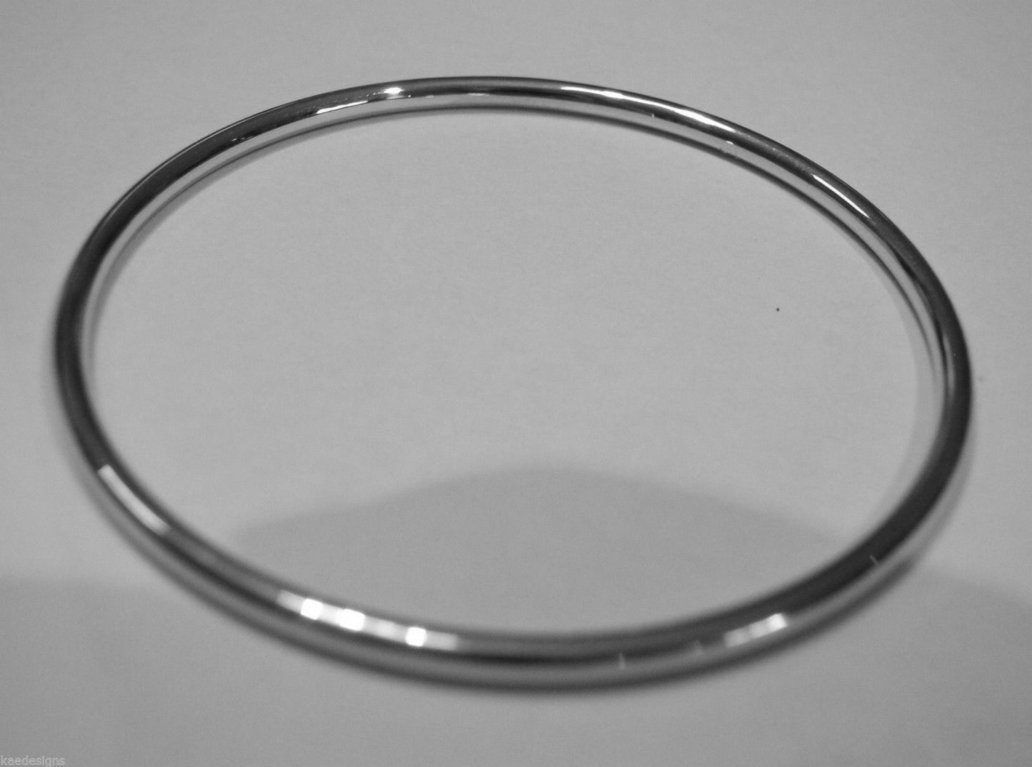 Kaedesigns New 9ct Yellow, Rose, or White gold 3mm wide Hollow GOLF bangle 70mm diameter