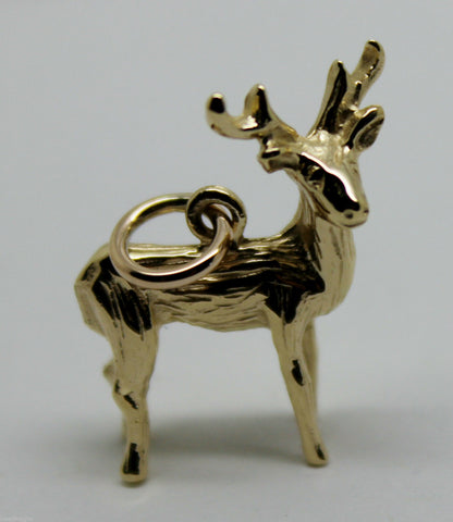 Kaedesigns, 3D 9ct Yellow Or Rose Or White Gold Deer Or Moose Charm Or Pendant