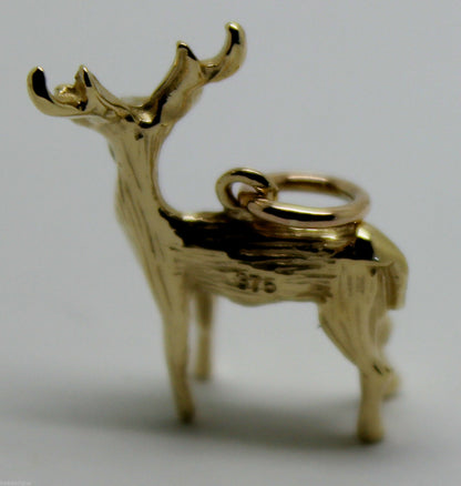 Kaedesigns, 3D 9ct Yellow Or Rose Or White Gold Deer Or Moose Charm Or Pendant