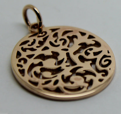 Kaedesigns Genuine Solid 9ct Yellow, Rose or White Gold 375 Medium Oval Filigree Flower Pendant
