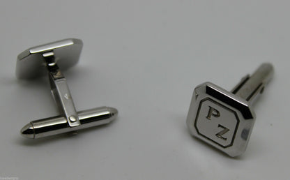 Genuine 9ct 9K Full Solid Custom Made Heavy Engraved Cufflinks White Gold