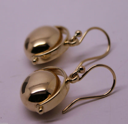 Genuine 9ct Yellow Or White Or Rose Gold 375 Heavy Large Oval Spinner Earrings