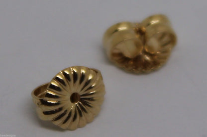 Kaedesigns 9ct 9k 375 Yellow Or White Gold Flower Earring Butterfly Backs 5.5mm Or 9mm