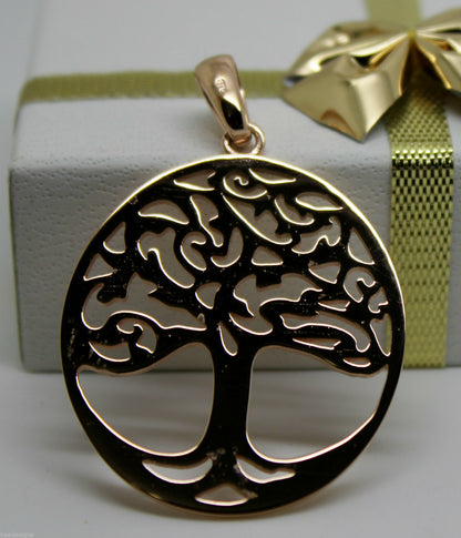 Genuine Heavy Solid 9ct Yellow Or Rose Or White Gold Tree Of Life Med/Large Pendant