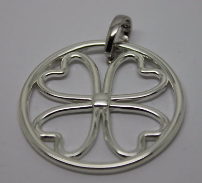 Sterling Silver 925 Four Heart Pendant with Detachable Enhancer