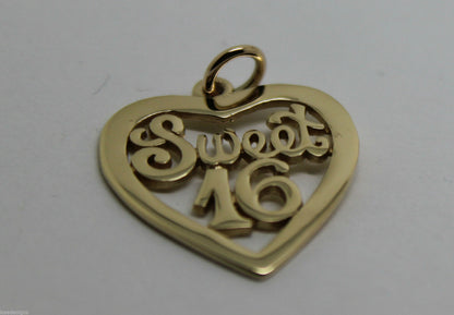 Kaedesigns Genuine 9ct Yellow or Rose or White Gold or Silver Sweet 16 Pendant