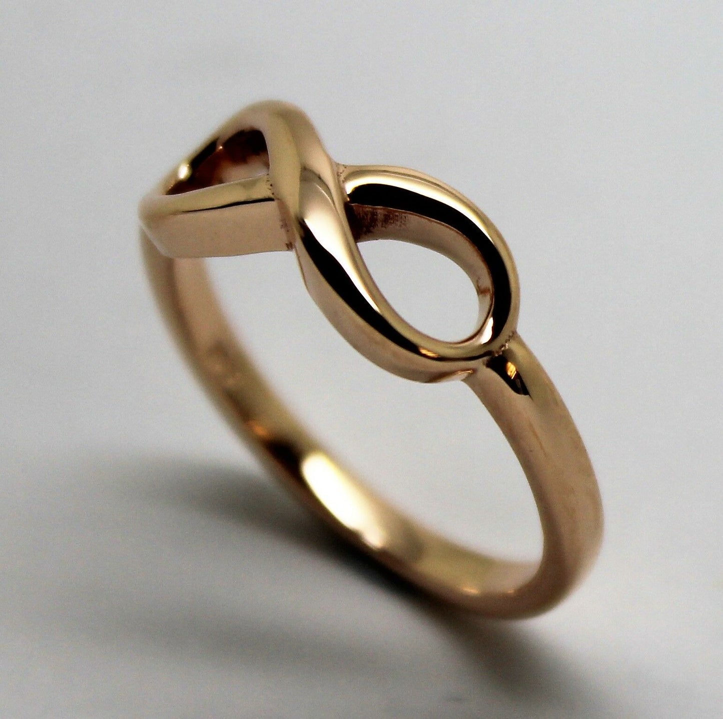 Genuine New 9ct 9k 375 Yellow, Rose or White Gold Solid Infinity Ring Size S / 9 1/8