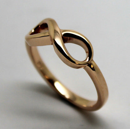 Genuine New 9ct 9k 375 Yellow, Rose or White Gold Solid Infinity Ring Size S / 9 1/8