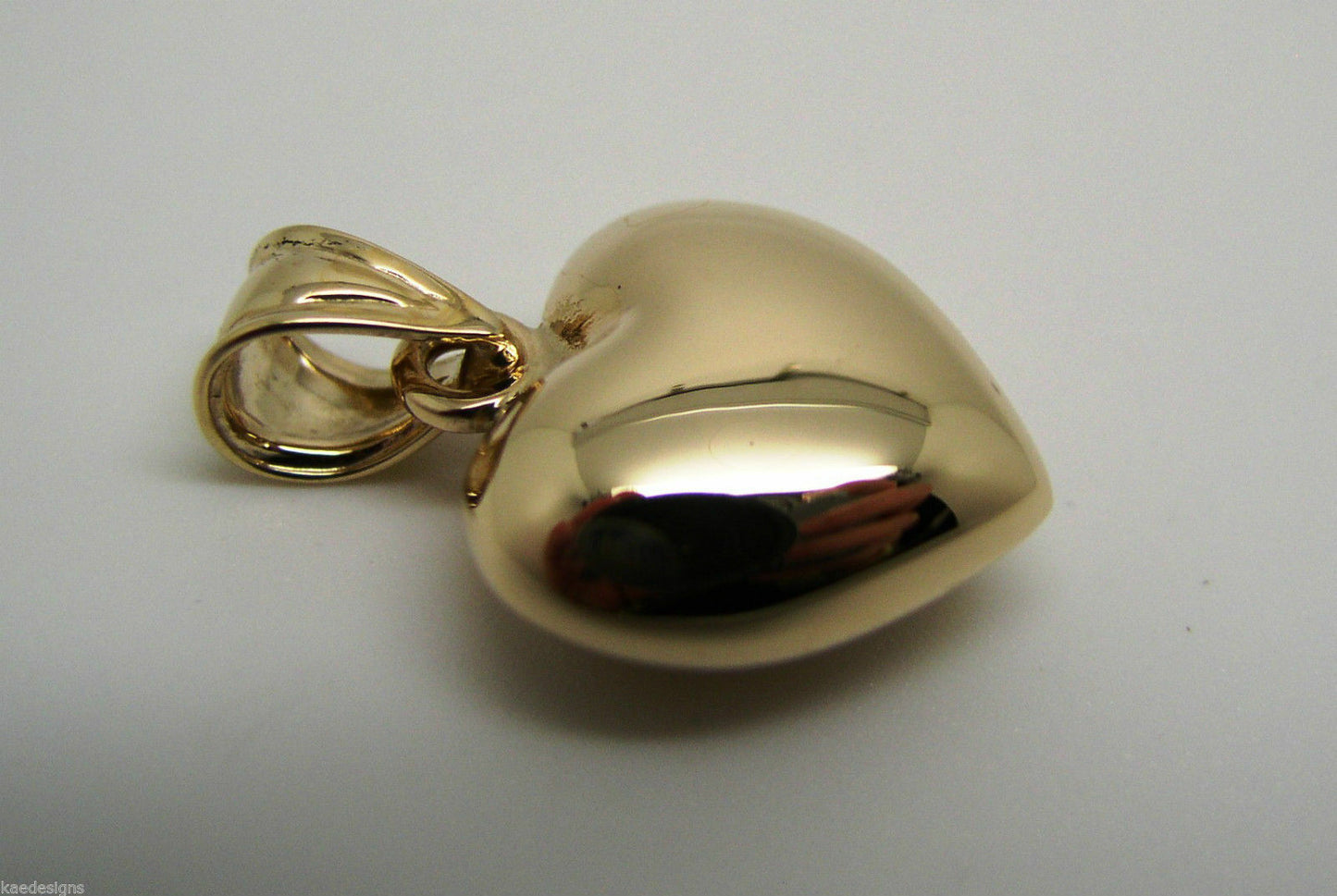 Kaedesigns, 9ct Small To Medium Bubble Rose Or Yellow Or White Gold Heart Pendant