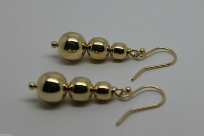 Kaedesigns 9ct 9k 375 Yellow Or White Or Rose Gold 375 Three Ball Drop Ball Earrings