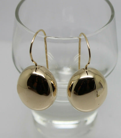 Genuine New  Heavy 9ct 9k Yellow, Rose Or White Gold Oval Hook Earrings