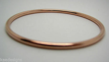 Genuine 9ct 9K 375 Yellow, Rose or White Gold 3mm Wide Hollow Golf Bangle 64mm Diameter