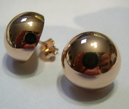 Kaedesigns, 9ct  9k Yellow Or White Or Rose Gold 375 18mm Half Ball Hook Earrings
