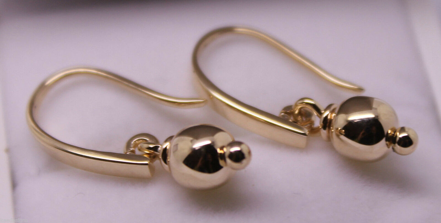 Kaedesigns, Genuine 9ct 9k 375 Yellow Or Rose Or White Gold 6mm Ball Drop Earrings