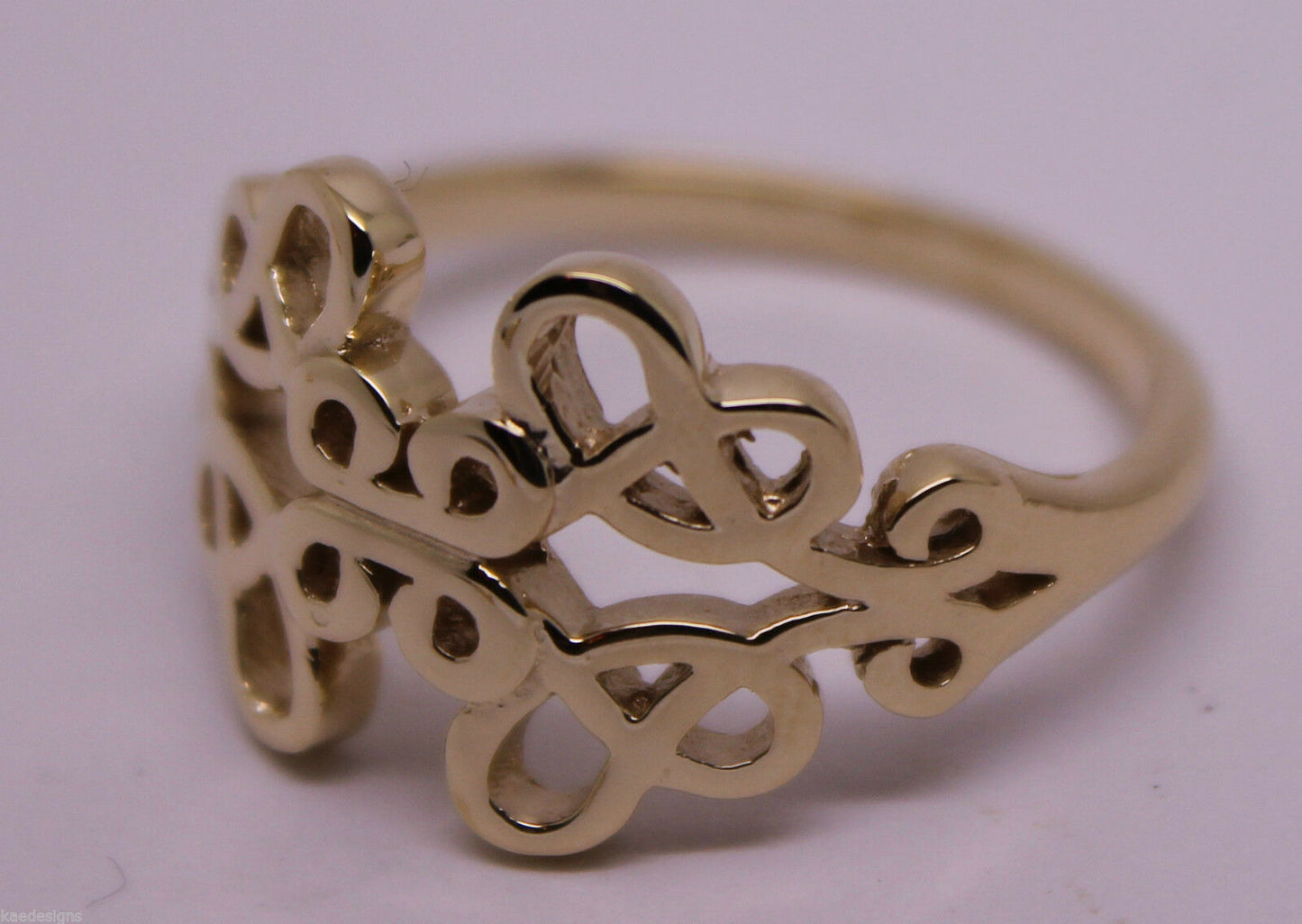 Solid Genuine 9ct 9kt Yellow, Rose and White Gold Hallmarked 375 Fancy Celtic Swirl Ring  421