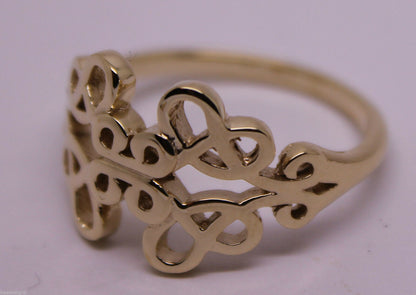 Solid Genuine 9ct 9kt Yellow, Rose and White Gold Hallmarked 375 Fancy Celtic Swirl Ring  421