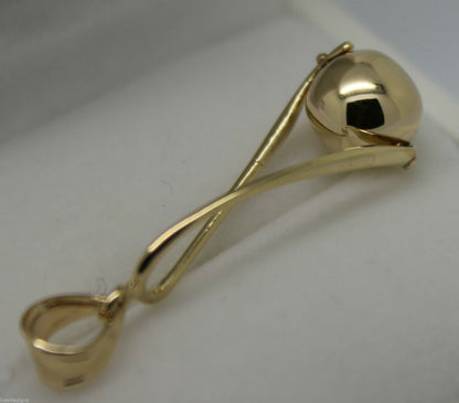 Genuine Solid 9ct Yellow Or Rose Or White Gold 8mm Long Swirl Ball Pendant
