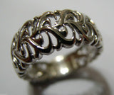 New 9ct 375 Solid Rose Or Yellow Or White Gold Flower Filigree Ring In Your Size