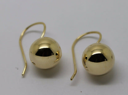 Kaedesigns Genuine 9ct 9k 375 Yellow, Rose or White Gold 12mm Euro Ball Drop Earrings
