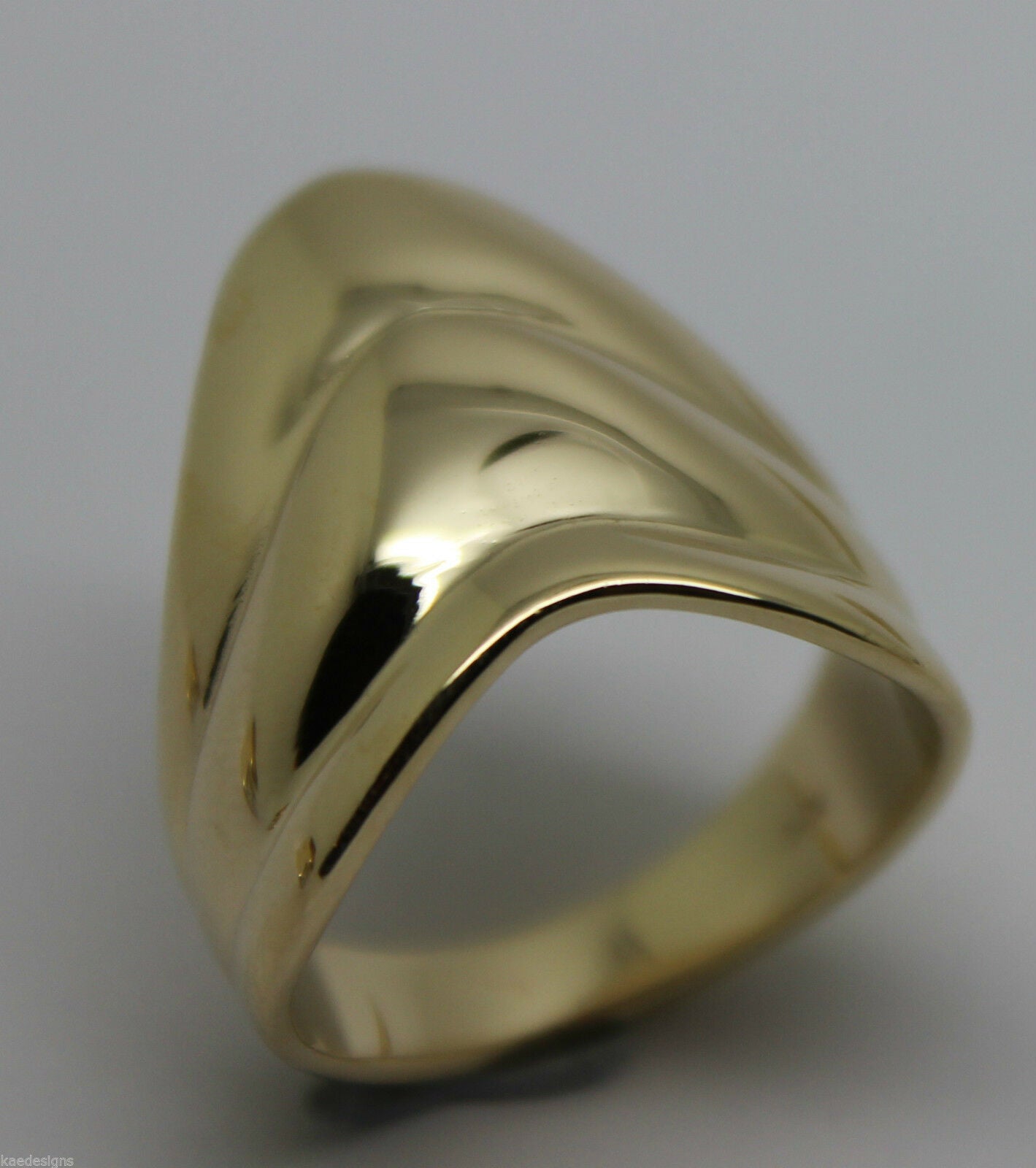 Genuine 9ct 375 Solid Rose Or Yellow Or White Gold Wide Pointy Ring In Your Size