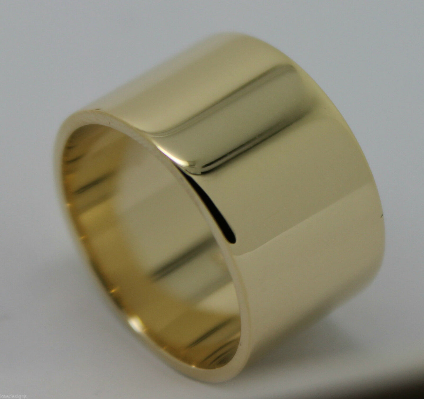 Genuine Solid 9ct 9k Rose Or Yellow Or White Gold 12mm Wide Flat Band Ring Size O