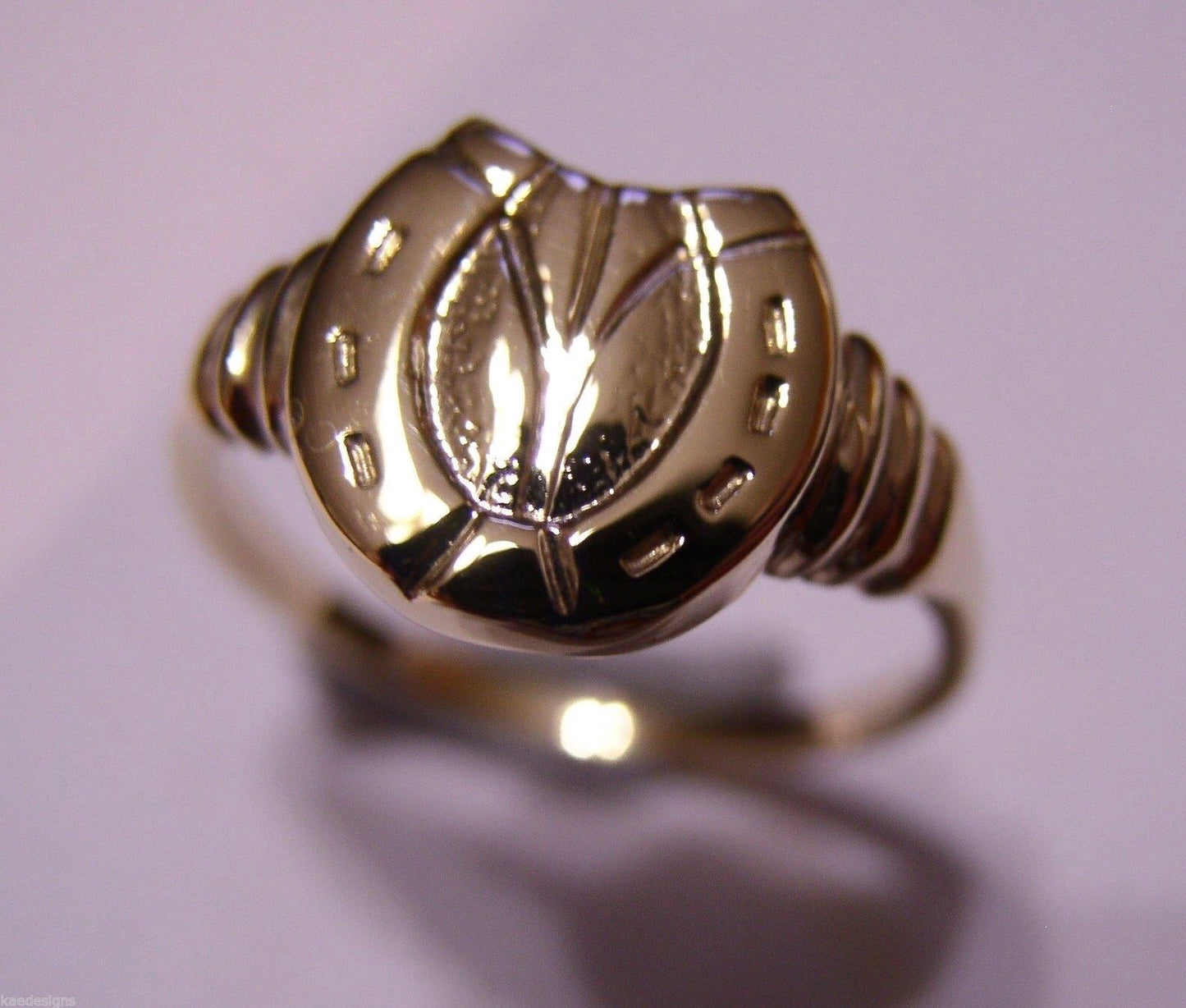 Kaedesigns, Size R Genuine Large 9ct Genuine Yellow, Rose or White Gold  Lucky Horseshoe Ring