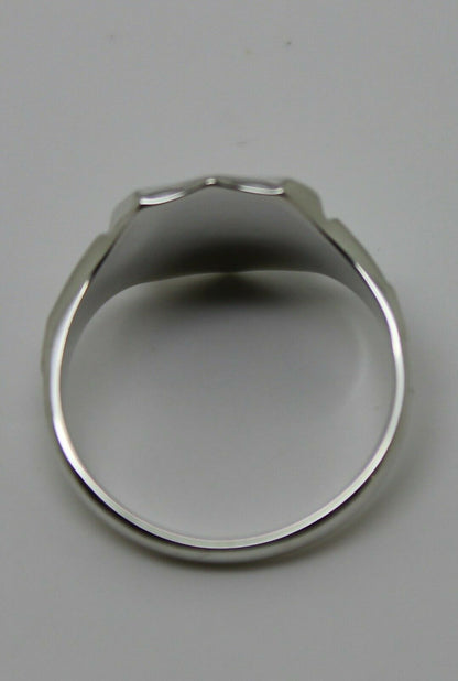 Kaedesigns New Sterling Silver 925 Shield Large Signet Ring In Your Ring Size