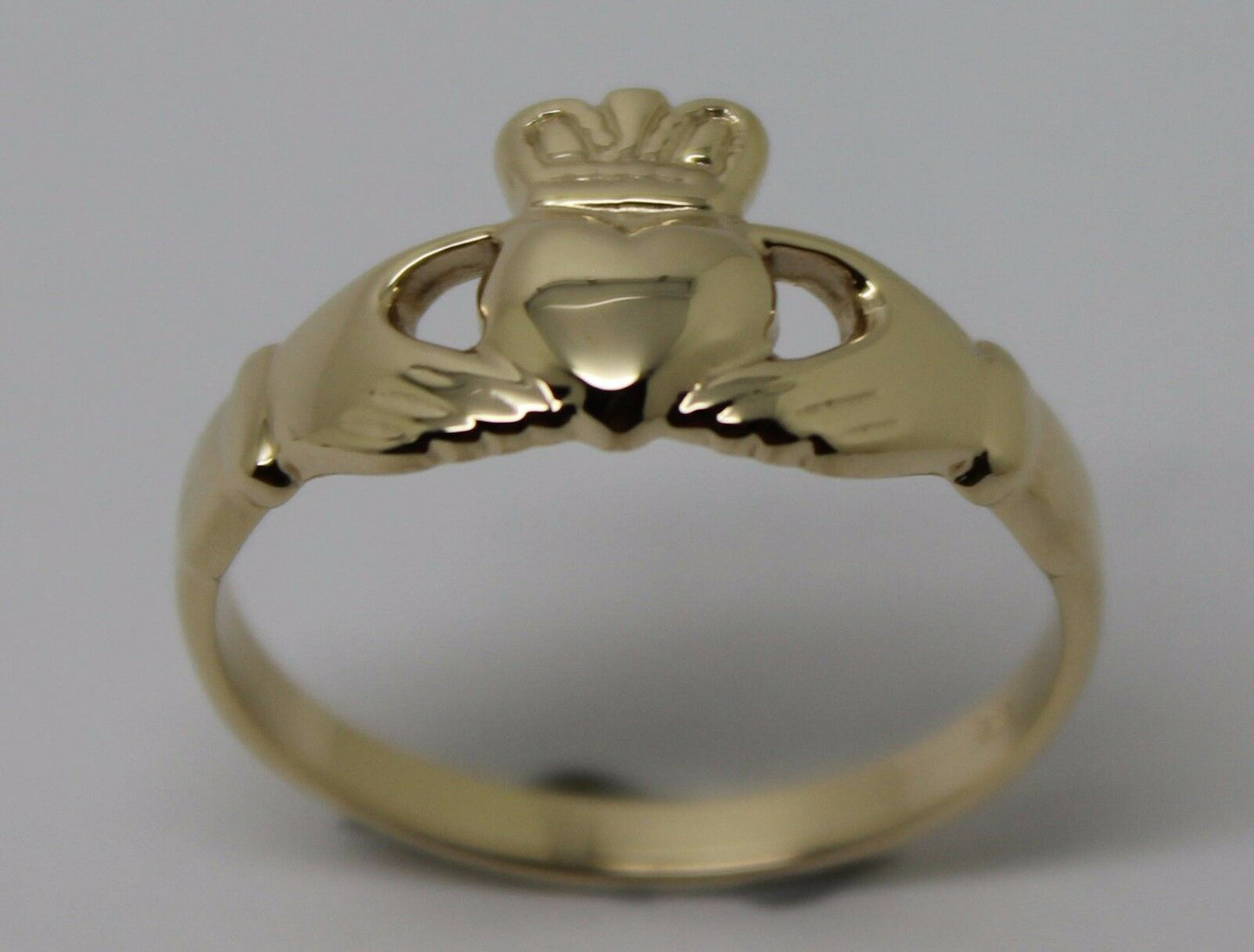 Genuine 9ct 375 Solid Yellow, Rose or White Gold Claddagh Celtic Friendship Ring In Your (Sizes L to S)