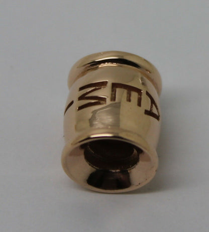Genuine 9ct Yellow or Rose or White Gold or Sterling Silver Custom Made Barrel Bead With Your Name